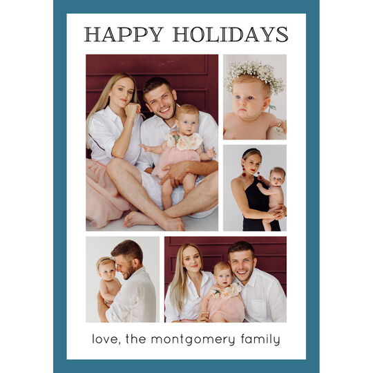 Colorful Bordered Holiday Photo Cards